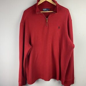 Polo Ralph Lauren‎ Sweater Mens 2XL Quarter Zip Pullover Knit Pony Pullover